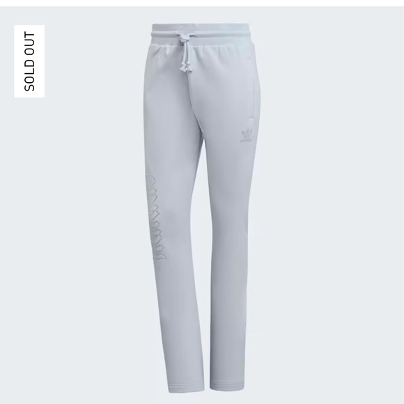 BNWT ADIDAS 200 LUXE SET HALO BLUE MED~Crop hoodie, Track Pants, Bra top - Picture 11 of 15